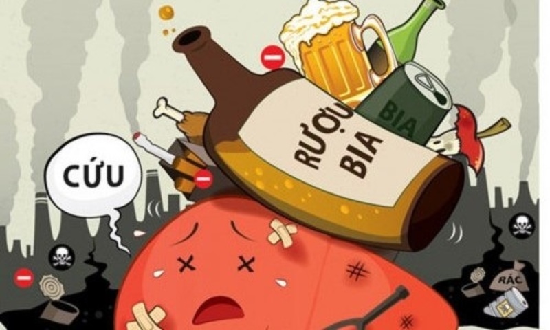 Bia, rượu gây tổn thương gan 