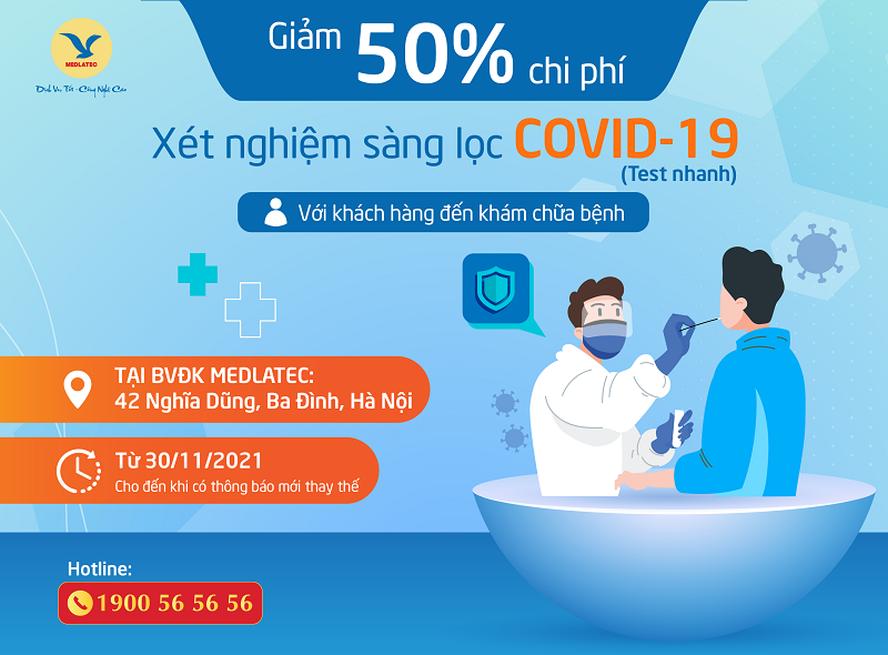 BVĐK MEDLATEC thực hiện xét nghiệm sàng lọc Covid-19 (test nhanh)  