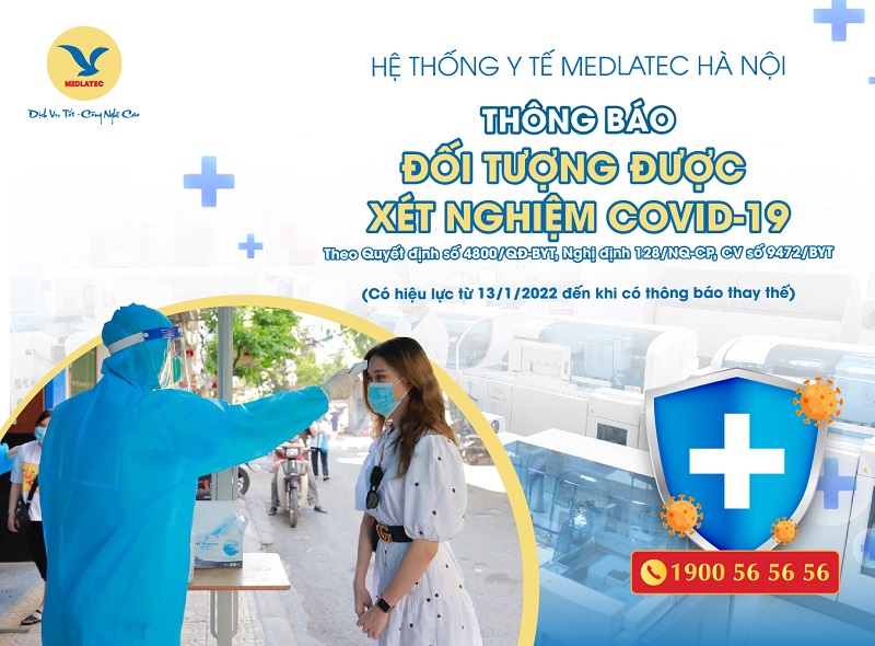 Hệ thống Y tế MEDLATEC thông báo đối tượng được xét nghiệm COVID-19 theo hướng dẫn