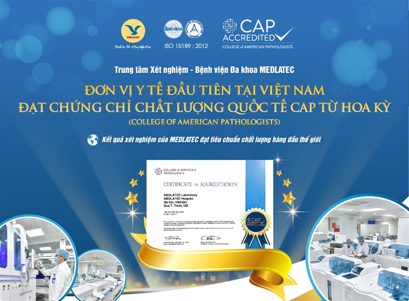 Chứng chỉ CAP của Bệnh viện Đa khoa MEDLATEC 