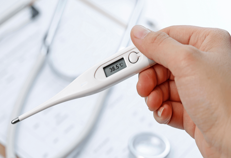 Nhấn vào ảnh để phóng to Sốt cao là một trong những biểu hiện của bệnh