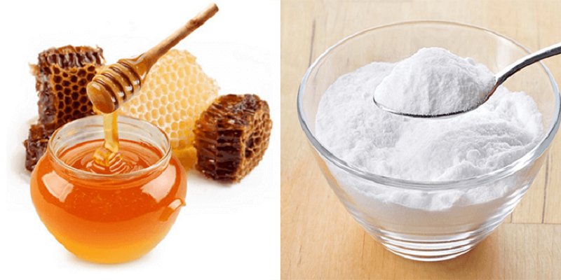 Baking soda và mật ong kết hợp giúp trị thâm đầu gối nhanh chóng