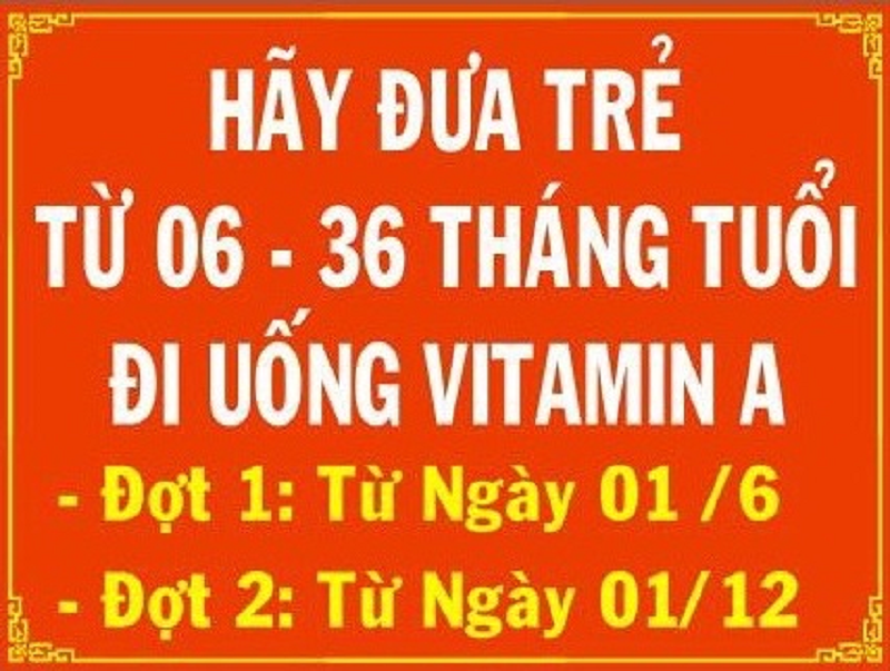 Lịch uống vitamin A liều cao thường triển khai hàng năm