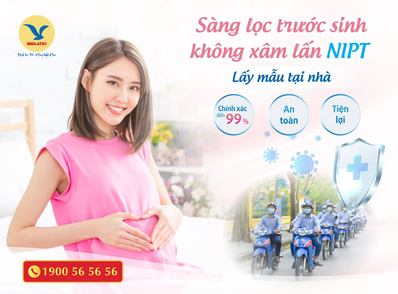 Mẹ bầu có thể tham khảo dịch vụ xét nghiệm thai kỳ tại nhà của MEDLATEC