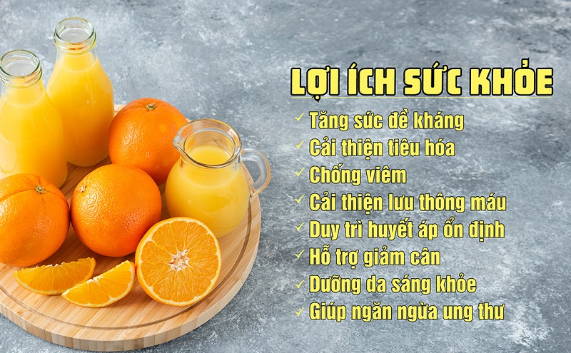 Một số lợi ích sức khỏe của nước cam