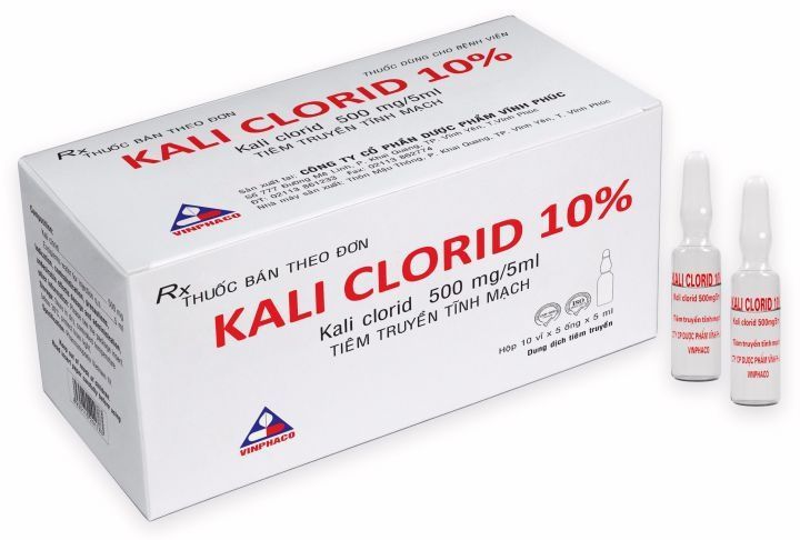 Truyền kali clorua đường tĩnh mạch liều 10 – 20mmol/giờ