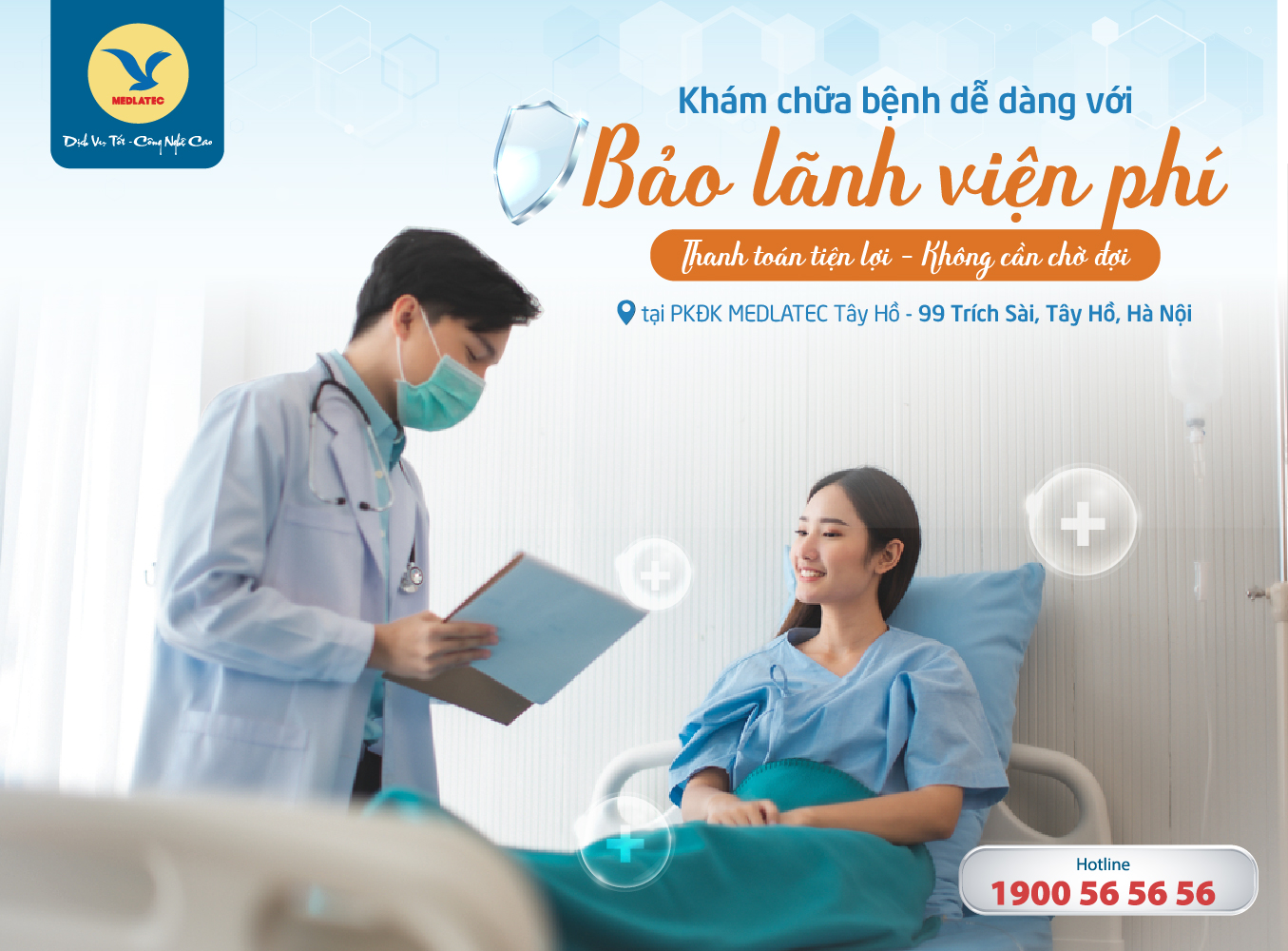 Khám chữa bệnh dễ dàng với Bảo lãnh viện phí tại PKĐK MEDLATEC Tây Hồ  